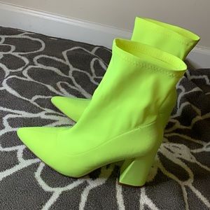 Neon ankle boots